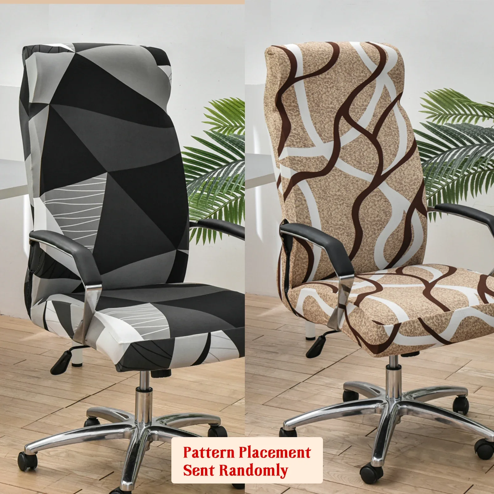 Office Chair Cover with Zipper Printed Computer Chair Cover Stretch Desk Chair Cover Elastic Computer Chair Slipcover All Round