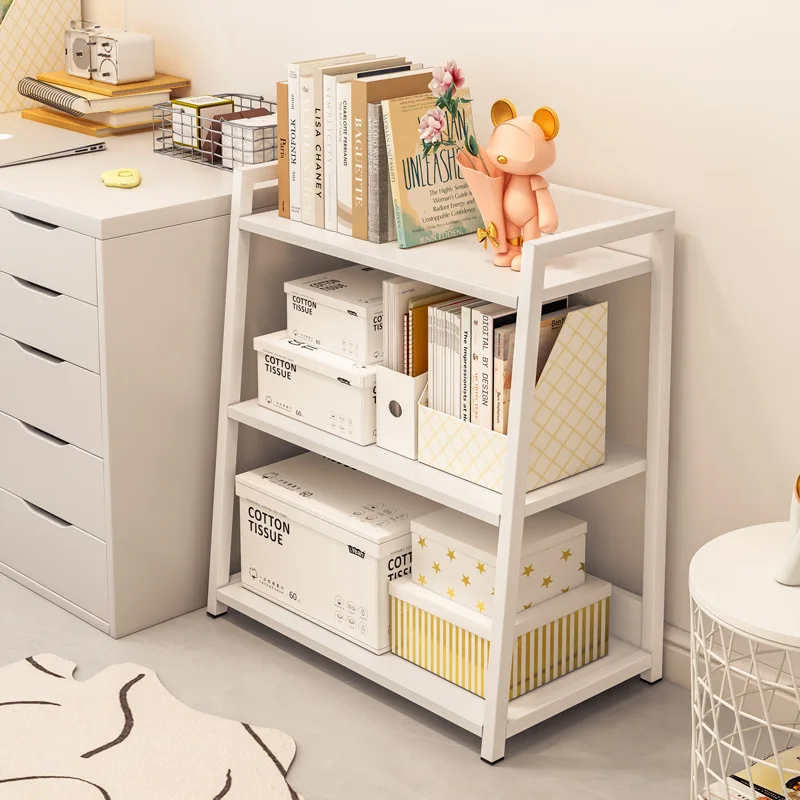 Internet celebrity snacks storage rack ins wind wrought iron bookshelf floor sundries desk next to living room shelf