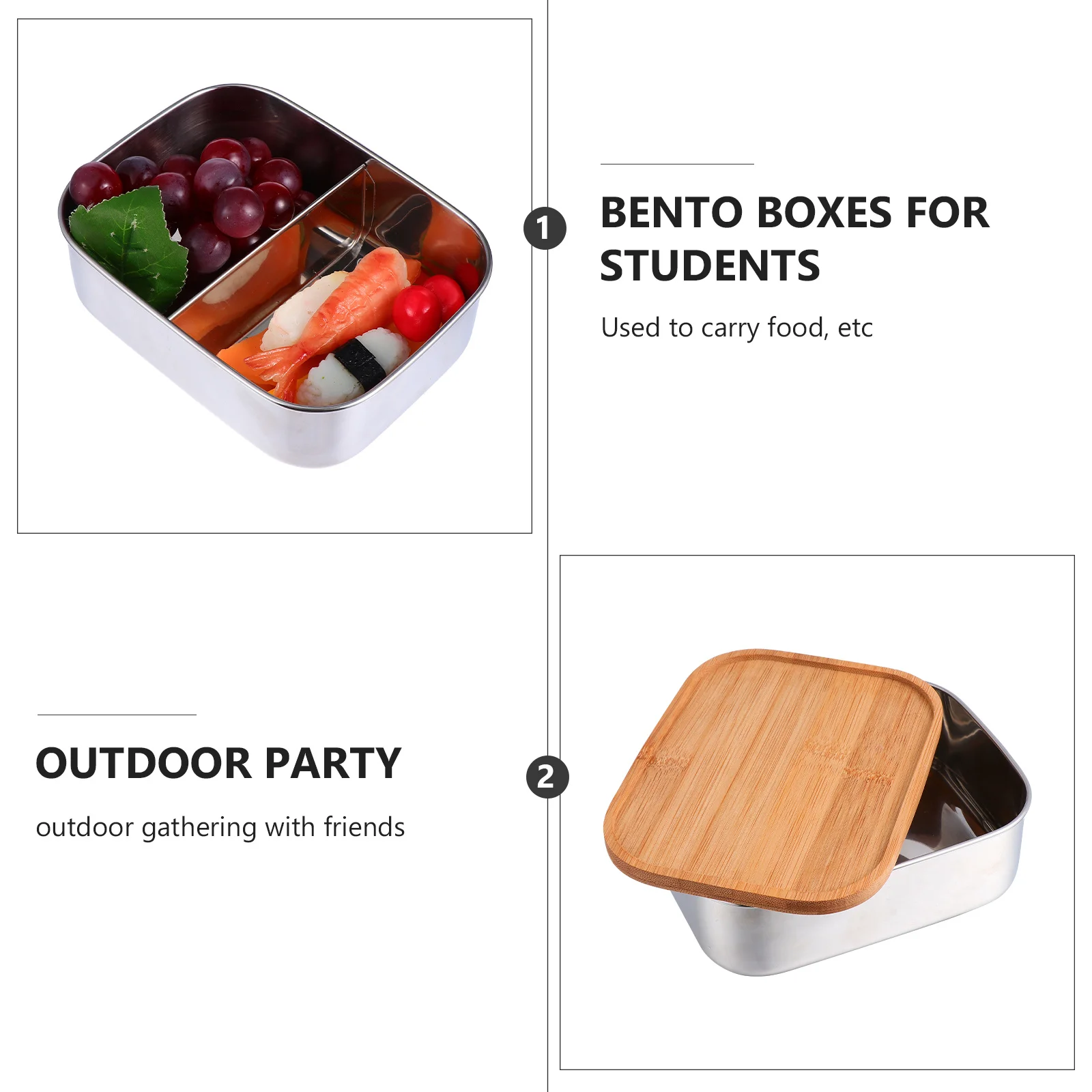 

Stainless Steel Bento Container Stainless Steel Divided Lunchbox Lunch Container Office Picnic Lunch Box