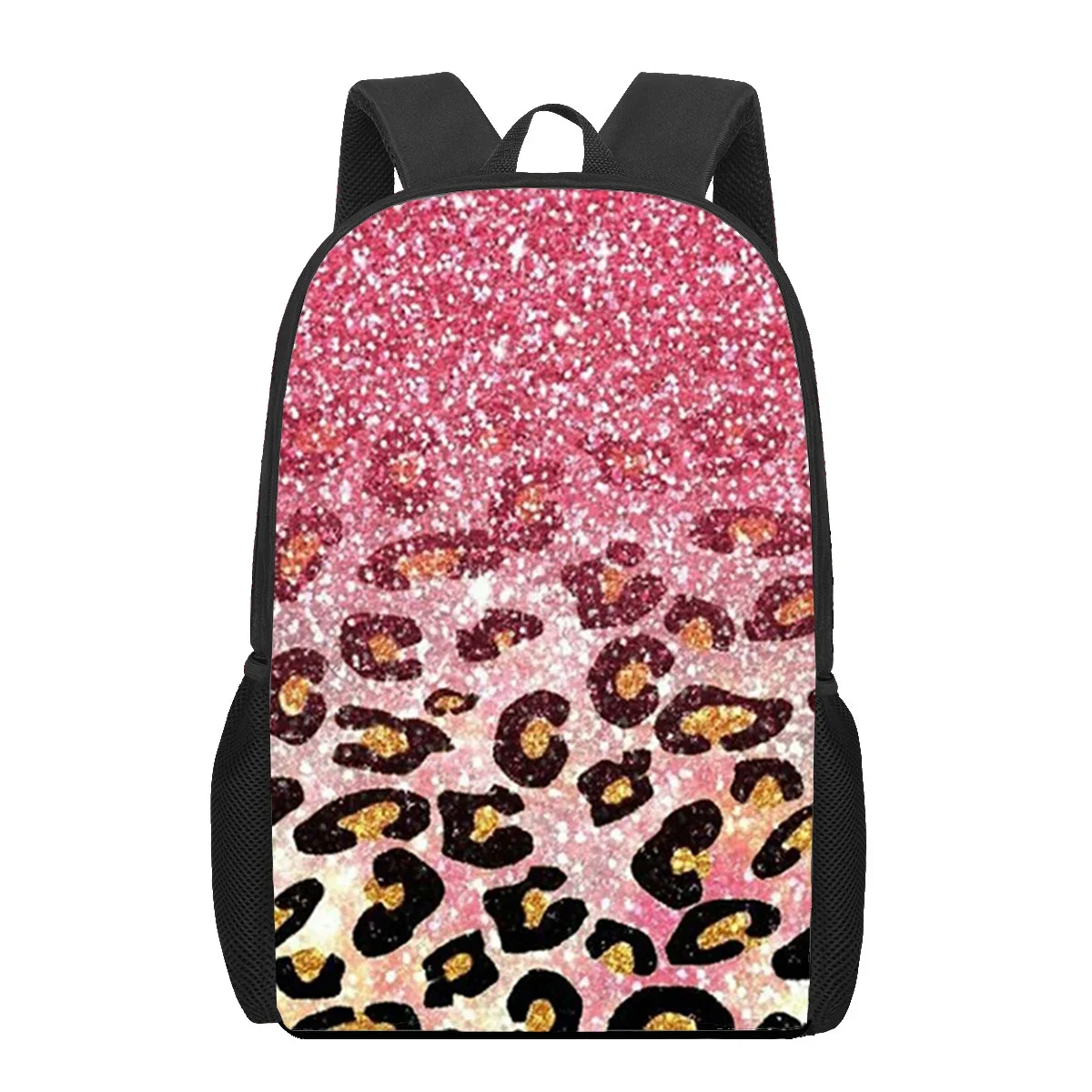 16 Inch Leopard Print Backpack Laptop Bag Casual Daypack for Traveling Camping Shopping Animal Animal Fur Print School Bookbag