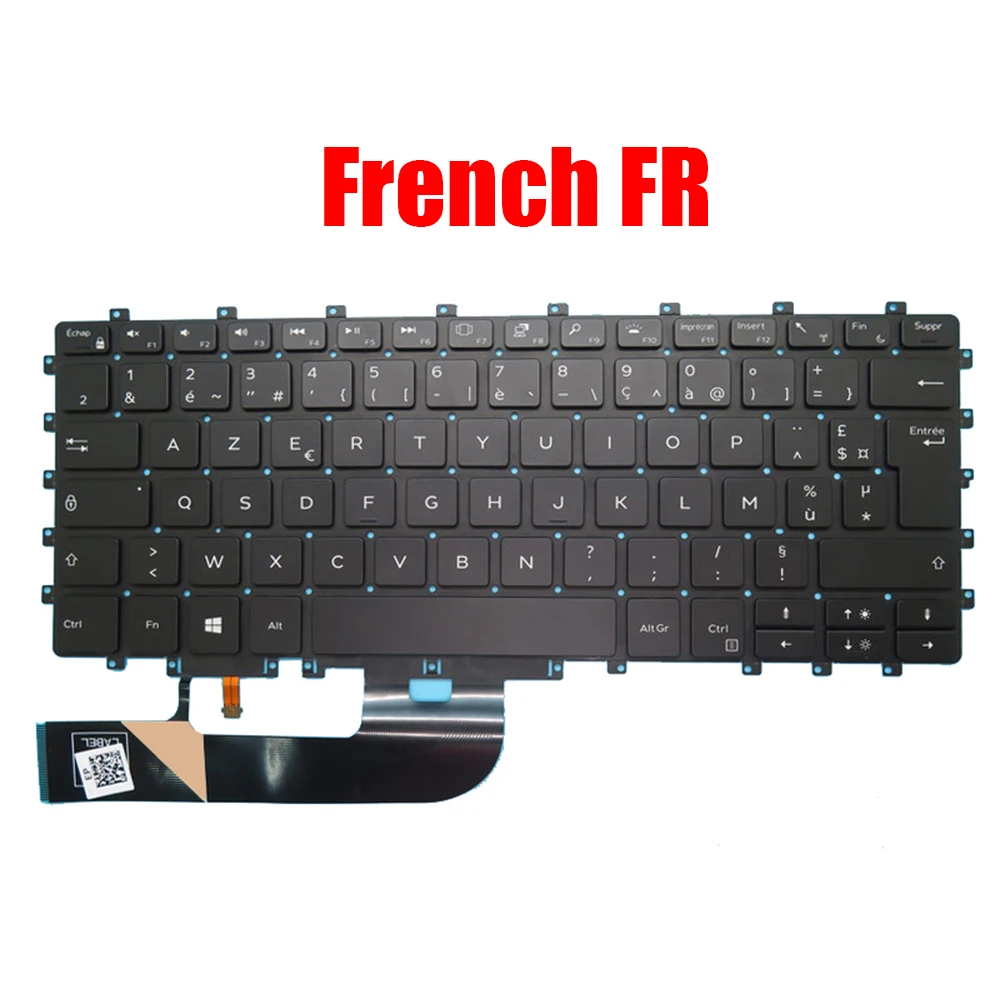 Imagem -05 - Teclado do Portátil Dell com Retroiluminado Eua Reino Unido Preto Dell Xps 15 9575 em Precisão 5530 em Francês Rússia Coréia