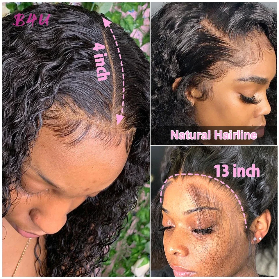 Deep Wave Lace Front Wigs Human Hair 13x4 13x6 HD Lace Frontal Wigs Water Curly Wave Wig For Women Wet Wavy 4x4 Lace Closure Wig