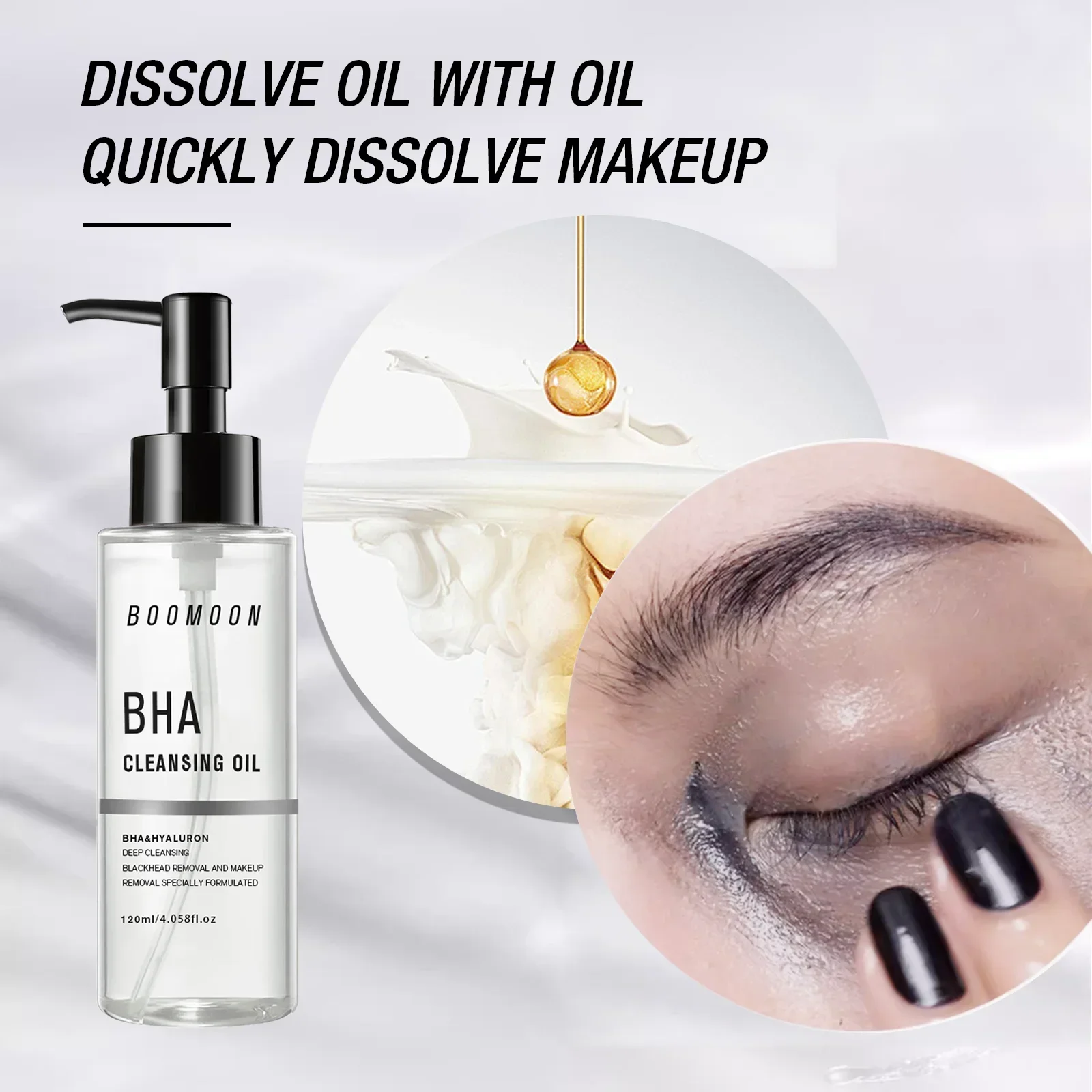 BOOMOON 120ml huile démaquillante à l'acide salicylique nettoyant pour points noirs et maquillage nettoyage en profondeur doux sans Irritation