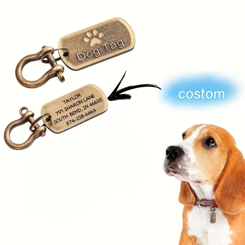 Personalised tactical dog collar | Custom engraved dog ID tag with name and address, durable nylon dog collar, custom pet gift