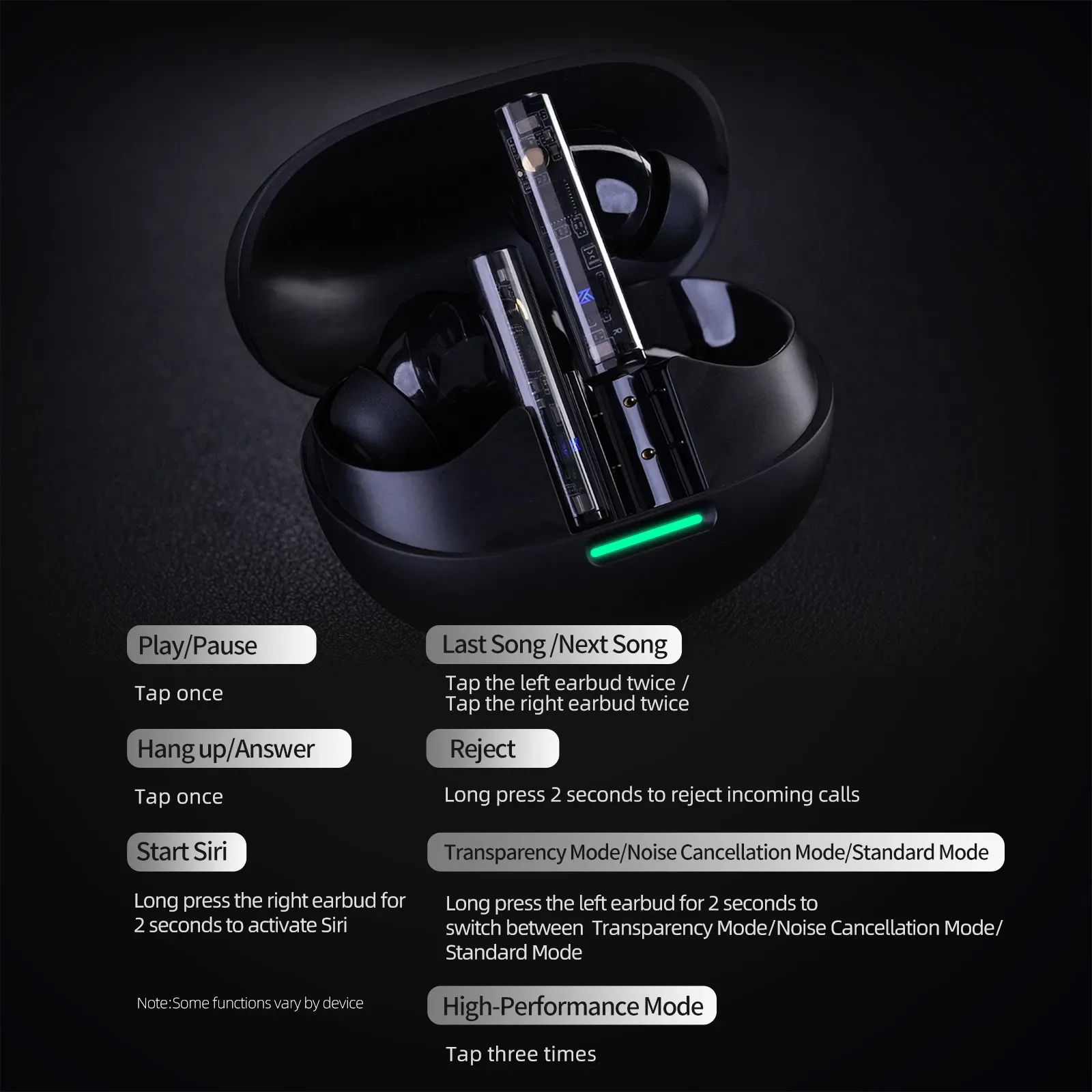 KZ Carol Pro 6-Mic Hybrid ANC بلوتوث سماعة بلوتوث 5.4 HiFi سماعة رأس لاسلكية إلغاء الضوضاء سماعة رأس لعلبة الشحن