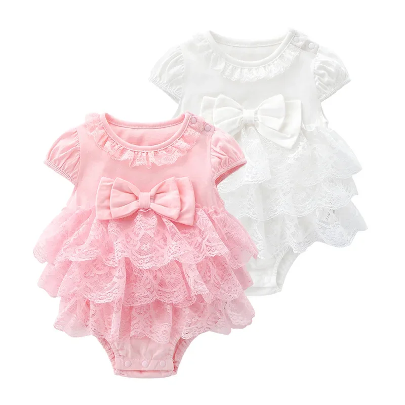 2019 summer baby girl dress lace bow retro 0-3-6-9 months baby girl dresses for birthday party new born baby girl clothes