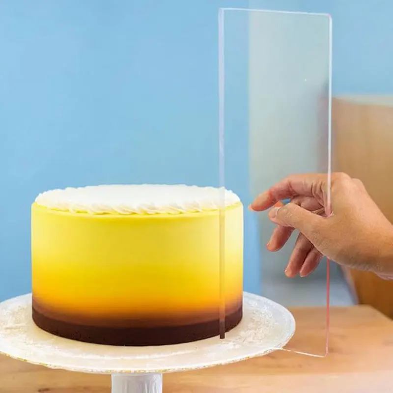 11.81 and 7.87 Inch Large Transparent Acrylic Cake Scrapers Are Smoother Rectangular Home That Tools Kitchen Accessories - view 5