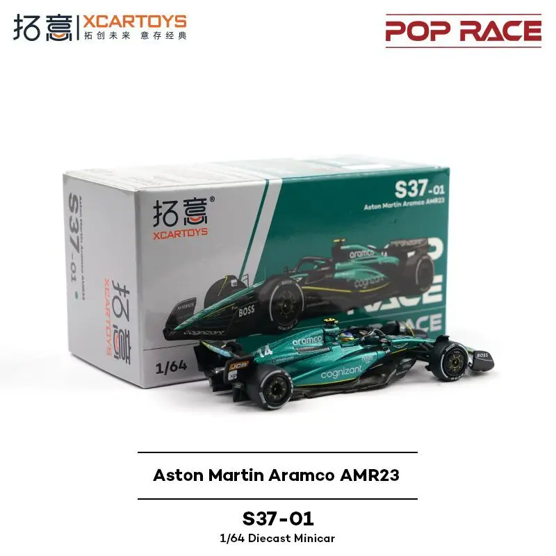 

POPRACE 1:64 Aston Martin Aramco AMR23 #14 F. ALONSOASTON MARTIN Alloy Die Cast Car Model Collection Gift