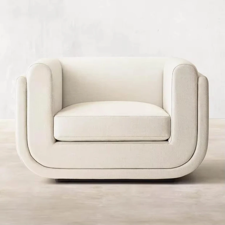 

&c Italian Modern Comfortable Home Curve Leisure Comfortable Single Sofa Chair Nordic Leisure Lamb's Wool