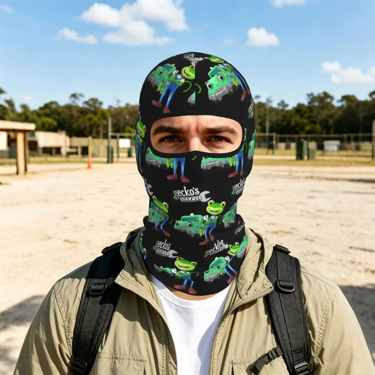 Tilly The Tow Truck Geckos Garage Fixing Trucks Vehicles Thin Balaclava Full Face Mask Sun Protection Neck Gaiter For Motorcycle