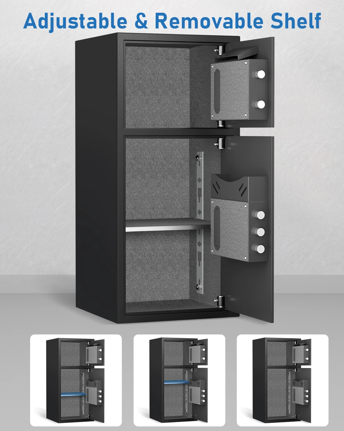 6.0 Cu ft Large Safe Box Fireproof Waterproof, Digital Keypad Home Safes With Mute Function and LED Light