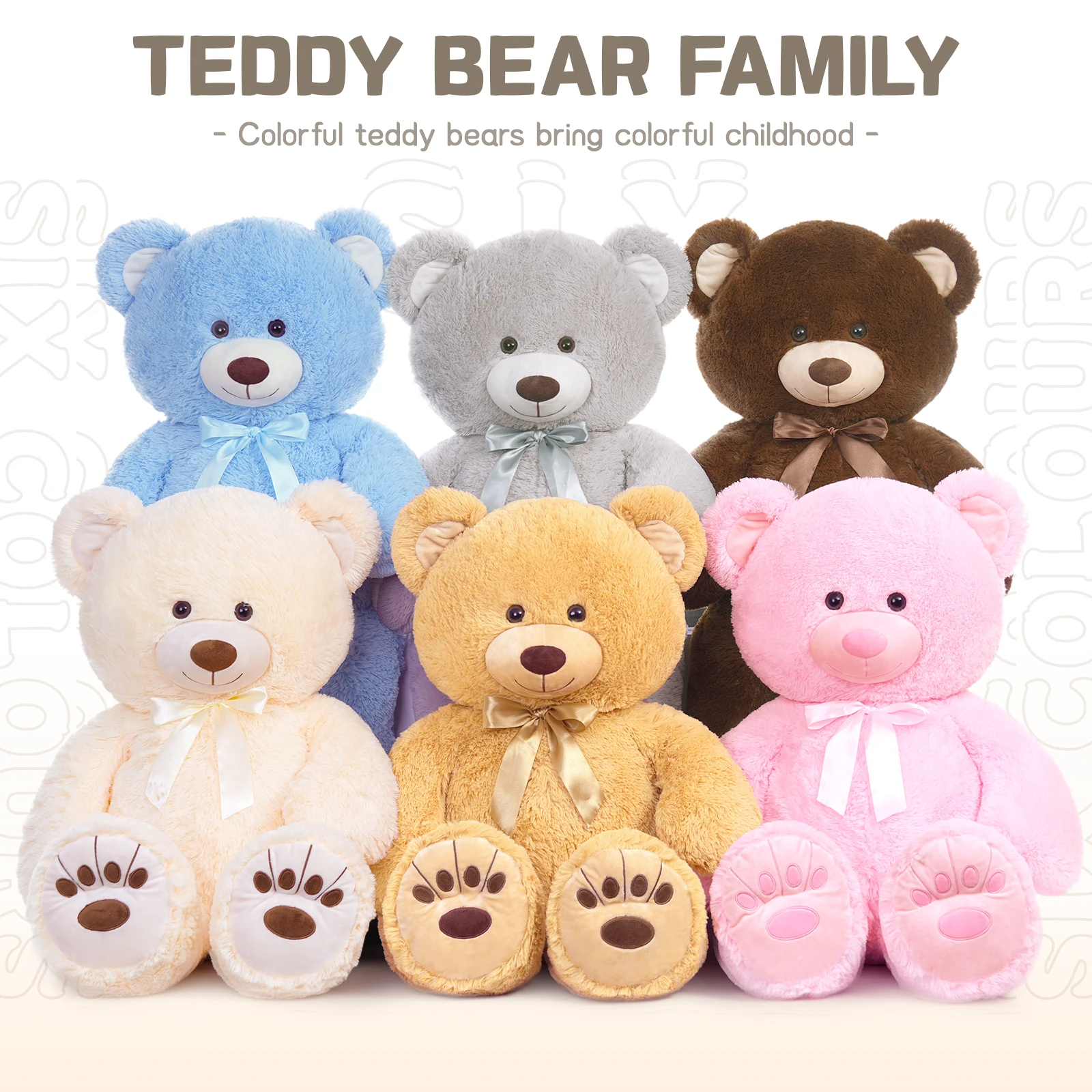 حيوان محشو عملاق من MorisMos، دمية دب رمادية كبيرة مقاس 36 بوصة لاستحمام الطفل، قطيفة بالحجم الطبيعي للأطفال، الصديقة، عيد الميلاد، عيد الحب #5