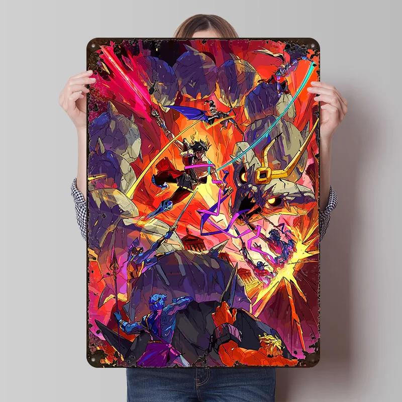 Hades Game Tin Poster Customized Wall Art Retro Vintage Metal Signs for Fans Room Modern Home Decoration Luxury Office Decor