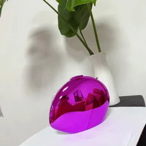 Ei -verdrängte Acryl -Kupplungsbeutel, glatte Spiegel, Nachtparty, neuer Schalenbeutel, Qualitätsmetallstil 8 Spiegeltasche der Hauptverkäufe - №3