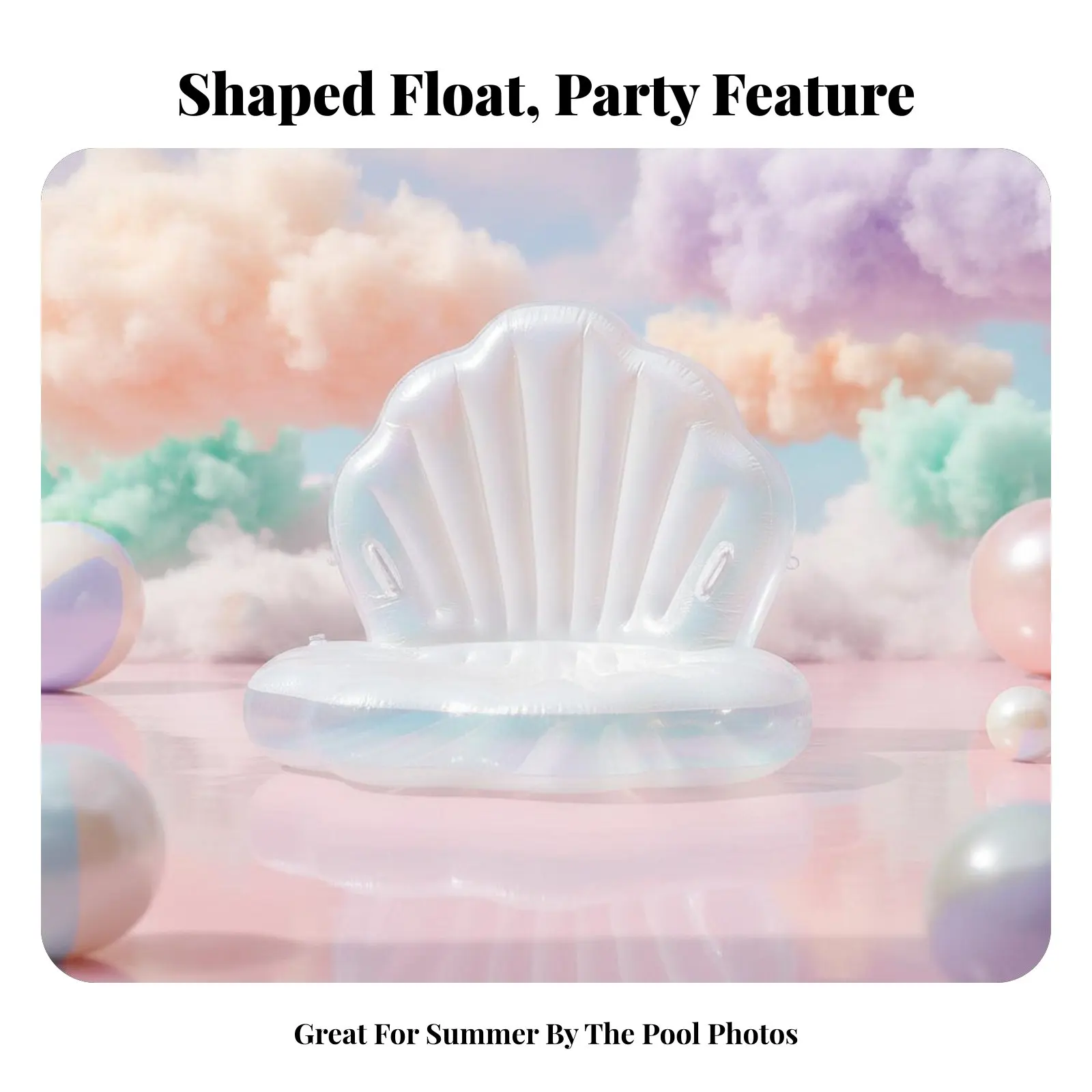 Aufblasbare Poolliege, verdickte Perlenliege für Erwachsene, Wasserstuhl, Social-Media-Foto-Requisite