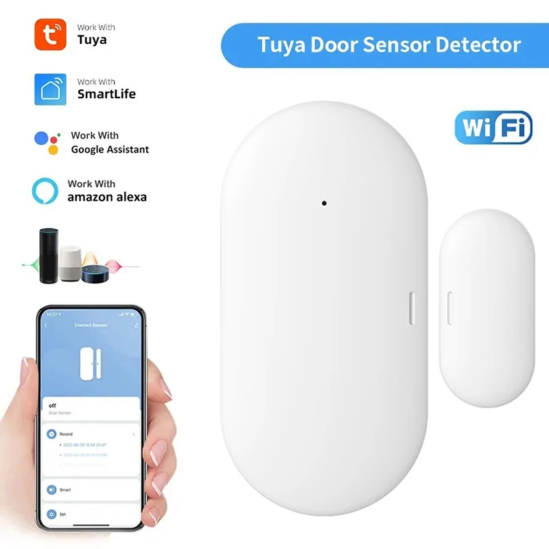 

Смарт-датчик двери Tuya Zigbee, Wi-Fi детектор открытия/закрытия окон, работает с Google Home Alexa