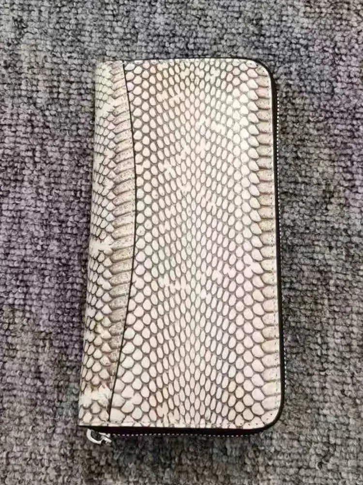 Men Genuine Leather Wallet High Quality Snakeskin Personality Handbag Clutch Male Designer Casual Fashion Long Purse Card Holde