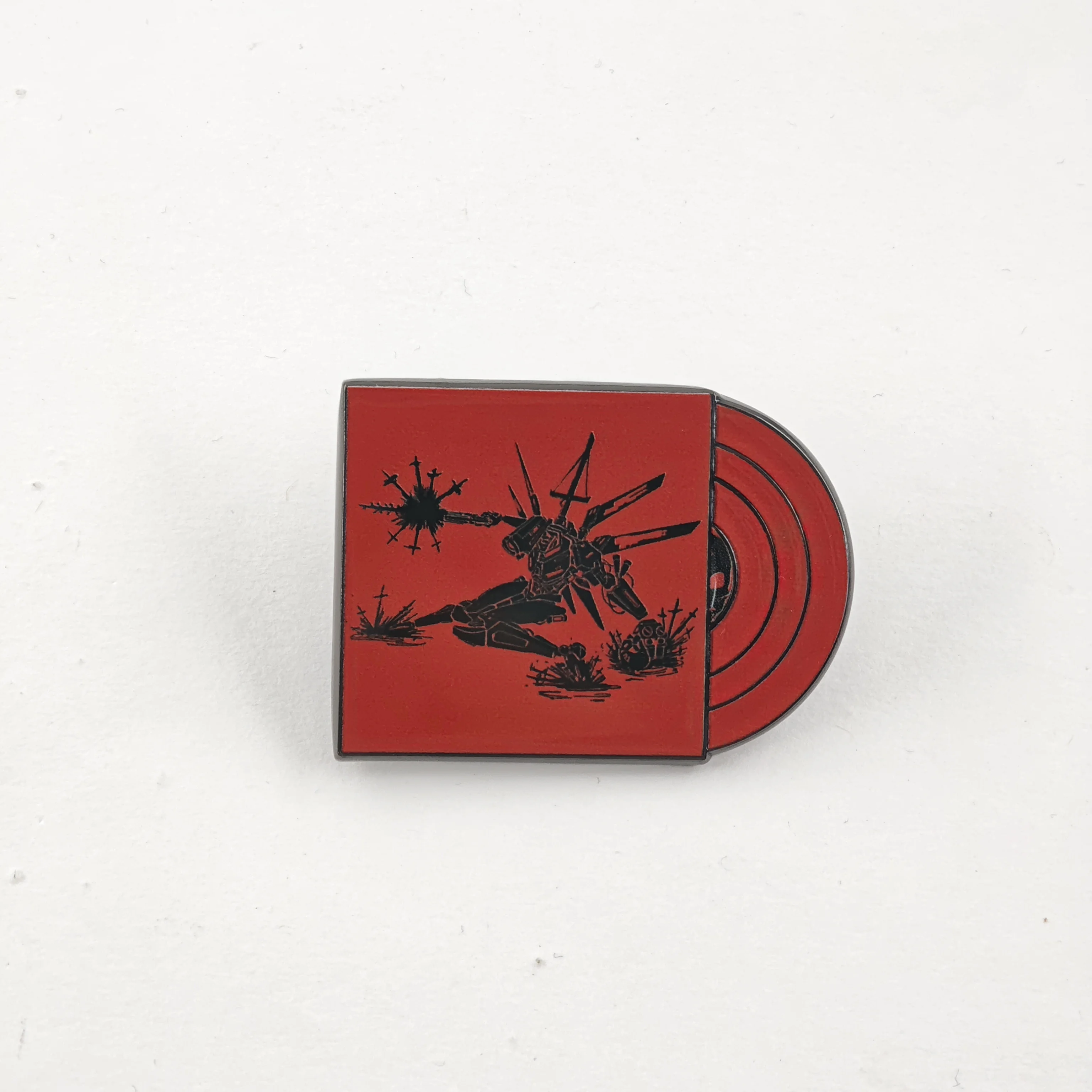 U-ULTRAKILL-Game Emaille-Pin V1 Roboter Schallplatten-Brosche Original Soundtrack OST Rote Hülle Metall-Abzeichen Retro FPS Gaming Geschenk – Detail 10