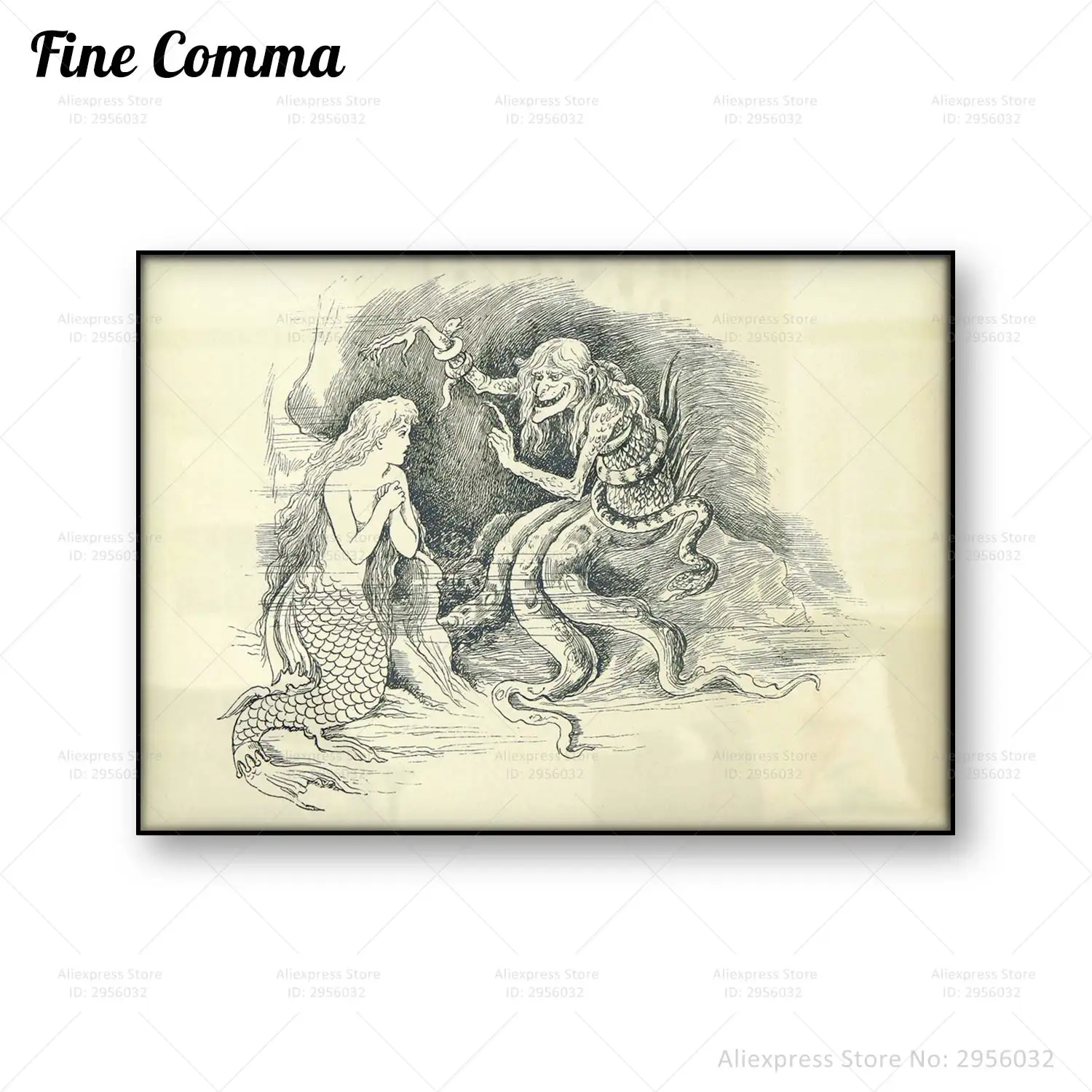 The Story of Mermaiden Laura Troubridge Vintage Poster Mermaid Witch Fairy Wall Art Canvas Print Gothic Art Painting Home Decor