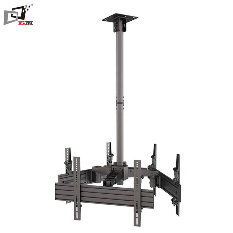 Center Mounted Triple Ceiling LED TV Wall Mount For 32 To 65 Inches TVs