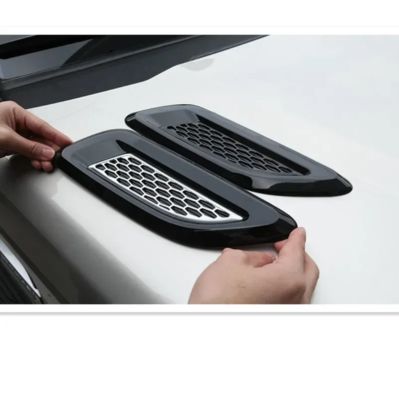 

2Pcs ABS Black Silver Slat Air Vent Outlet Cover Trim For Land Rover Discovery 4 Freelander 2 For Range Rover Evoque 2010 - 2016
