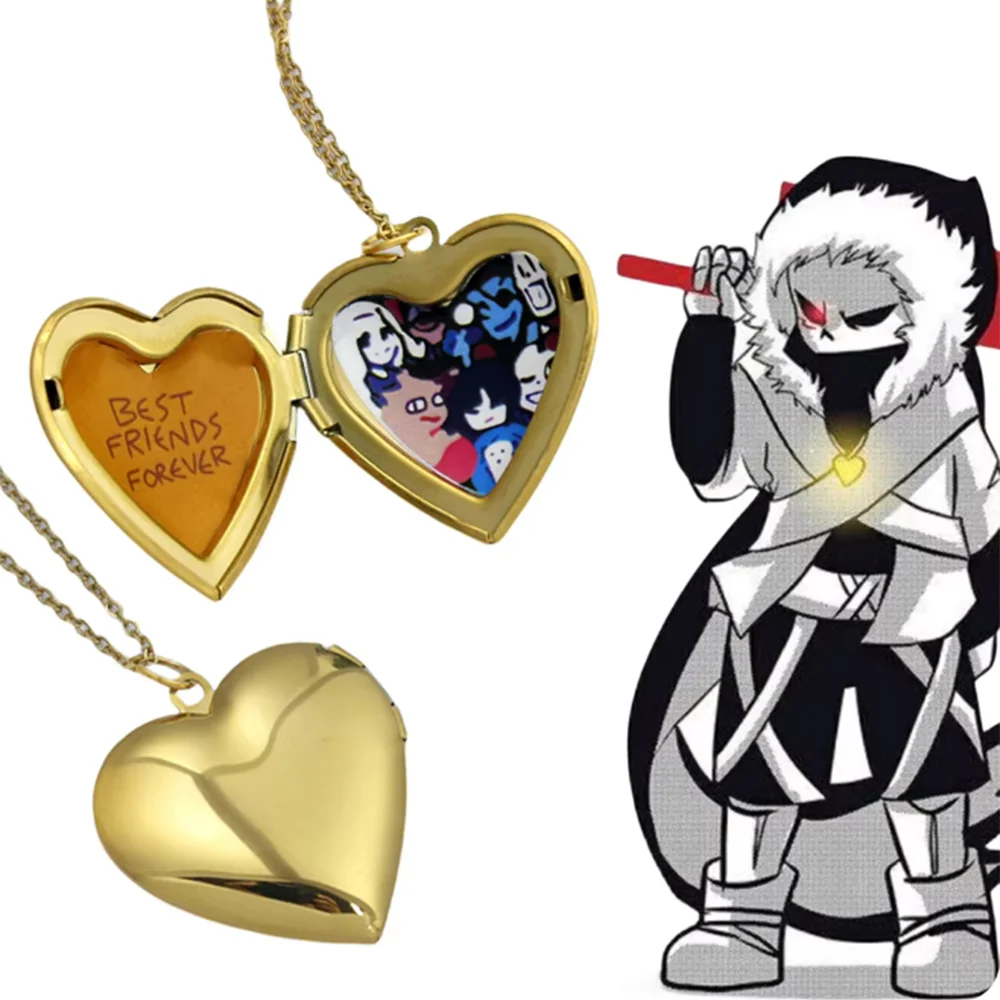 

Игра UNDERTALE Sans, ожерелье для косплея, унисекс, металлическая семейная фоторамка, кулон в форме сердца, ювелирные аксессуары, подарок