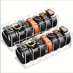 5/8 Grids Clear Acrylic Display Case, Assemble Acrylic Belt Storage Box For Belt, Bow Tie, Jewelry, Watch, Desktep Organizer