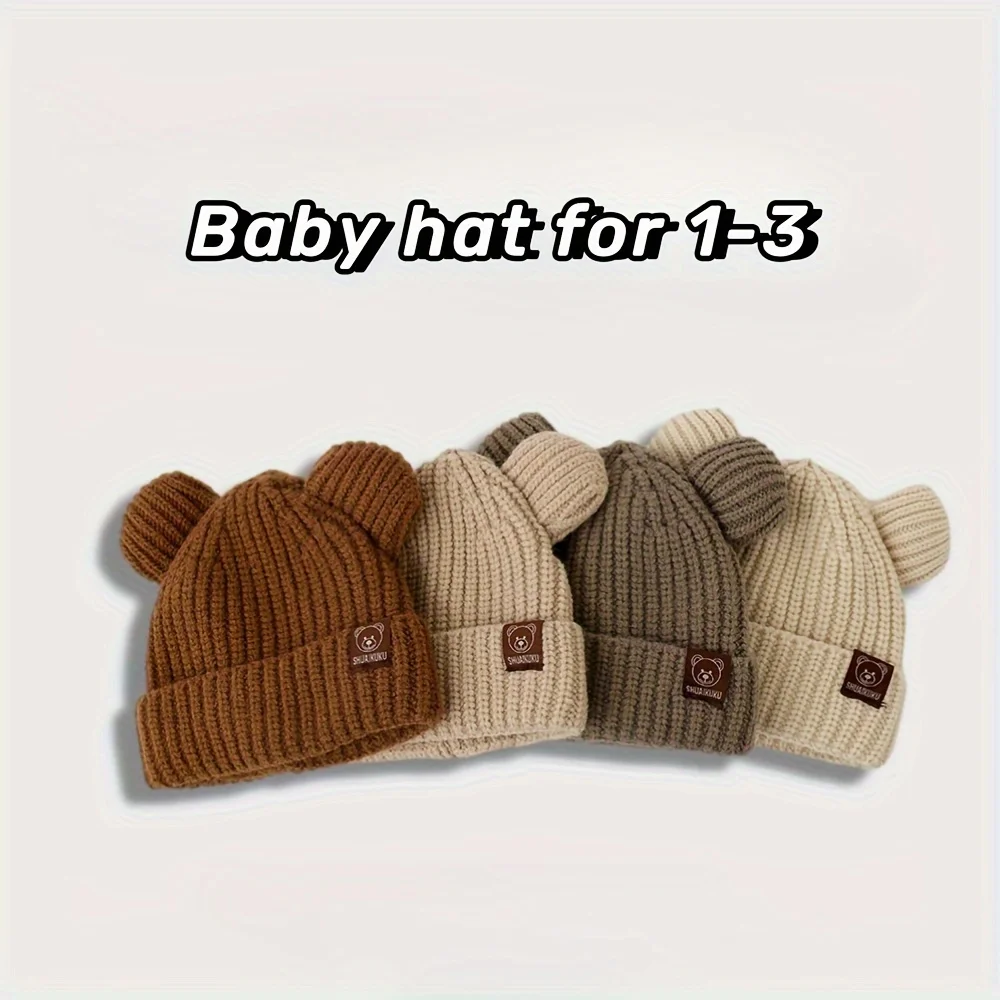 قبعة شتوية للأطفال مع آذان، 80% أكريليك 20% بوليستر قماش محبوك خفيف الوزن مناسب للموضوع الحضري هدية للإغلاق بإبزيم #6