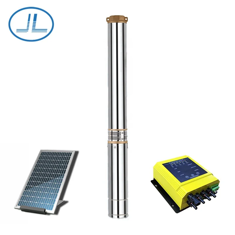 

3inch plastic impeller BLDC 1hp solar submersible irrigation pump with water controller