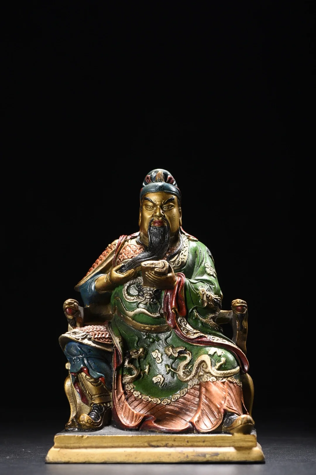 

8 "Xizang народная коллекция, старая бронза, окрашенная для чтения, Гуань Гун, бессмертная статуя Гуань Юньчан, сидящий Будда, зал поклонения