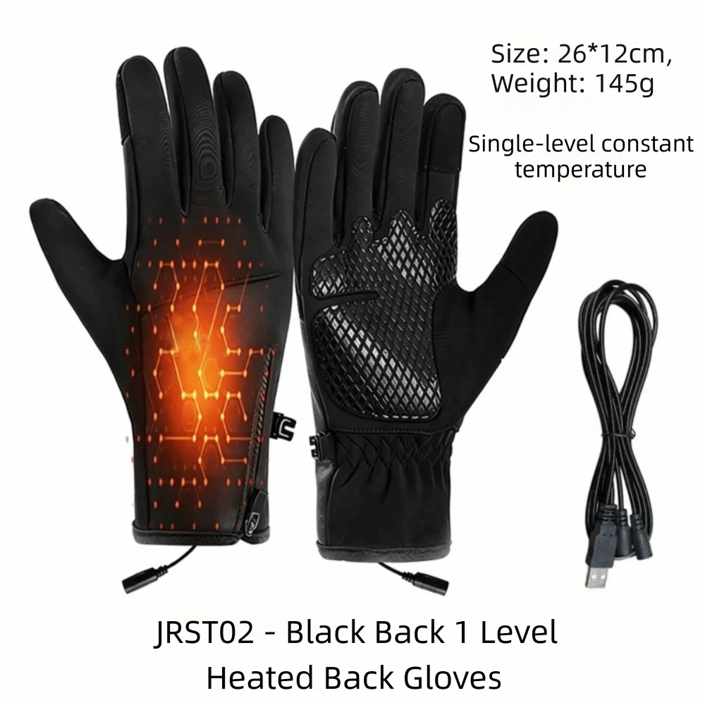Bike Gloves 1 Level 3 Level USB Electric Heated Gloves Solid Color Warm PU Gloves Simple Thick Winter Heated Gloves Women