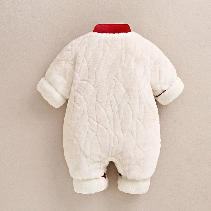 2025 Chinese New Year Spring Festival Winter Kids Boys Girls Tangsuit Infant Embroidery First Birthday 0-2 Years Baby Romper