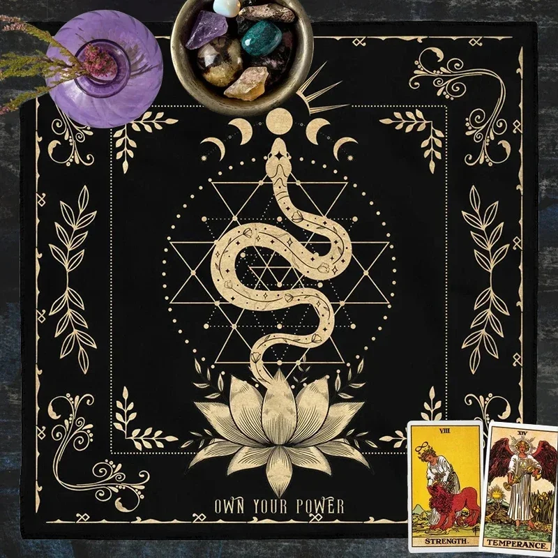 Own Your Power Altar moon phase snake Tarot Cloth for Spread Tarot Reading Cloth Tarot Spread Cloth Witch Wiccan homeDecor