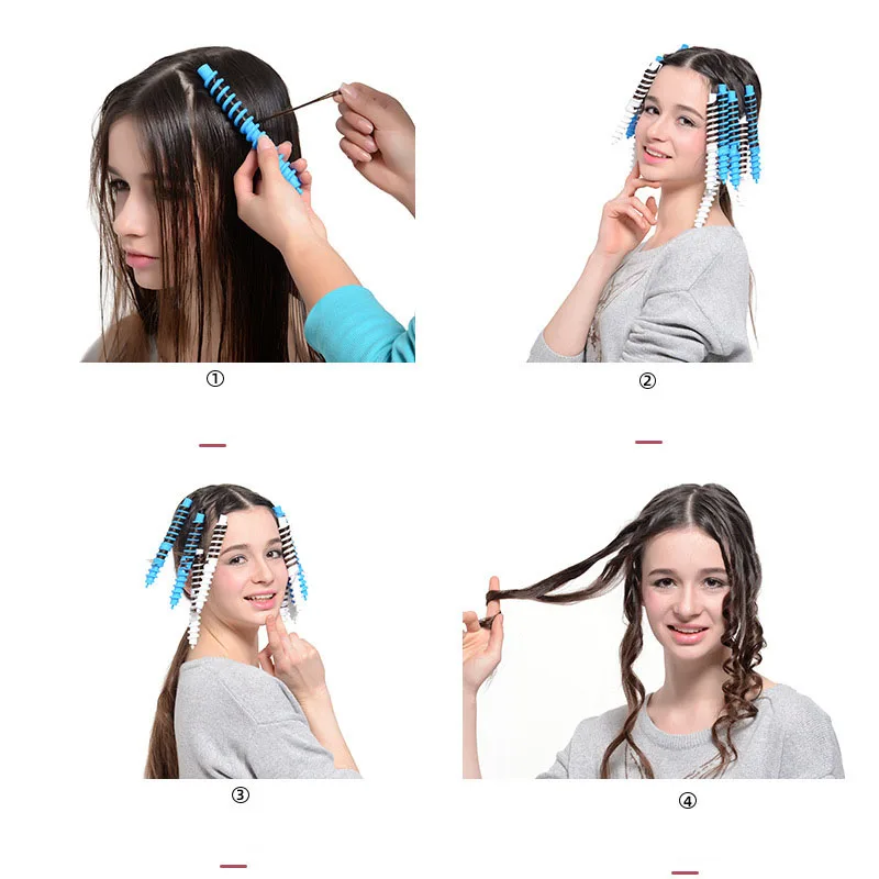 12 عبوة من قضبان تجعيد الشعر الحلزونية للشعر الطويل والقصير، بكرات تصفيف الشعر DIY لتجعيد الشعر والموجات الطبيعية #2