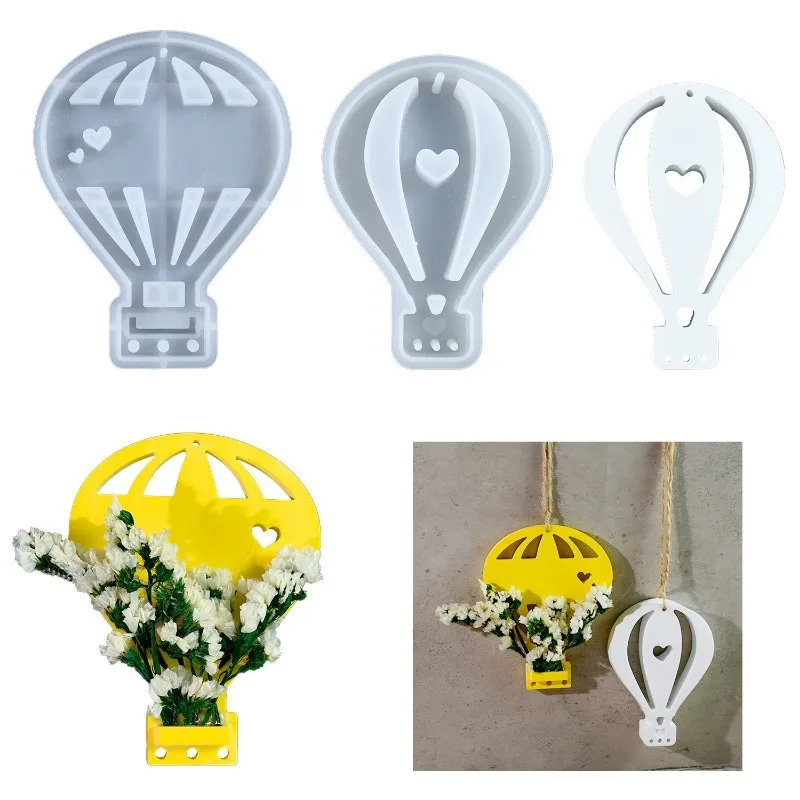 

Romantic Hot Air Balloon Flower Arrangement Ornament Silicone Mold DIY Gypsum Handmade Decoration Pendant Resin Mold Handicrafts