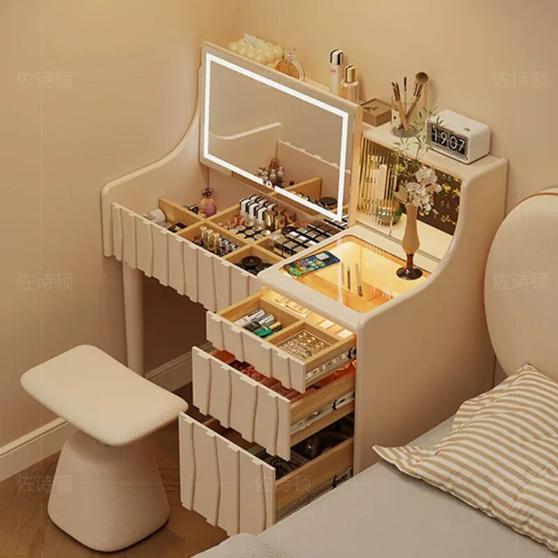 Factory Direct 2026 Women Modern Vanity Table Makeup Bedroom Coffee European Storage Dressing Table Drawers Cosmetics