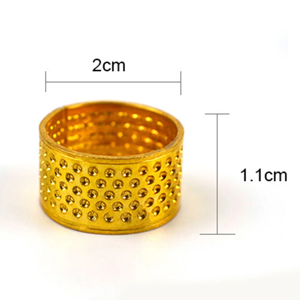 20Pcs Golden Thimble Sewing Finger Protector Adjustable Ring for Canvas DIY Craft Tools Thimble Sewing