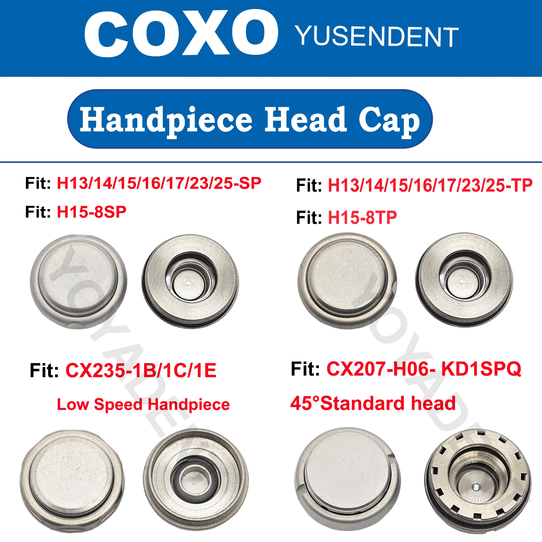 

COXO Dental Handpiece Back Cap Cover Stainless Push Button 45°Standard head High/Low Speed Handpiece Dentistry Accessories