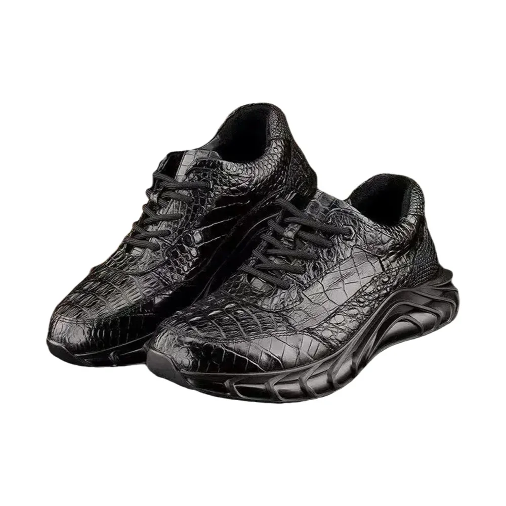 2025 new arrival Fashion Crocodile Belly Skin causal shoes men,male Genuine leather Sneakers