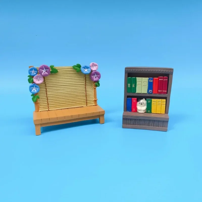 Accesorios de adorno en miniatura para sofá, calabaza de resina, estanque de loto, estantería, figuras de acción, decoración Interior de coche, escritorio