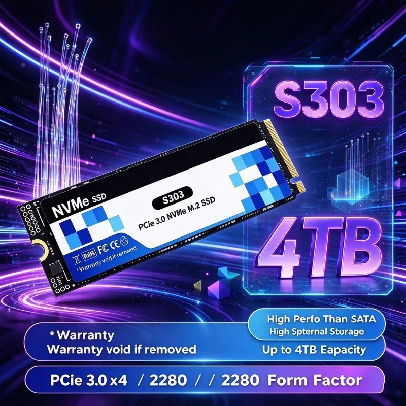 Original S303 M.2 NVMe PCIe 3.0 SSD 500GB 1TB 2TB 4TB High Speed Internal Solid State Drive Hard Disk For Desktop Laptop PC