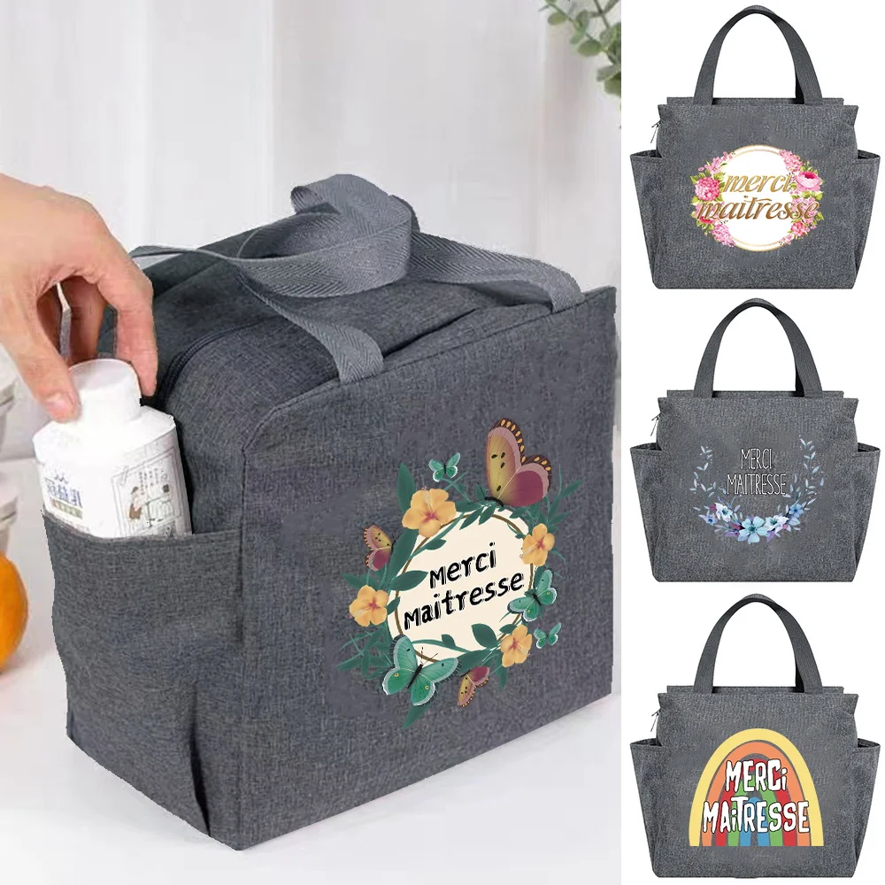 New Child Lunch Box Thermal Bag Large Capacity Picnic Food Cooler Women Handbag Waterproof Portable Lunch Bags Zipper Tote Pouch