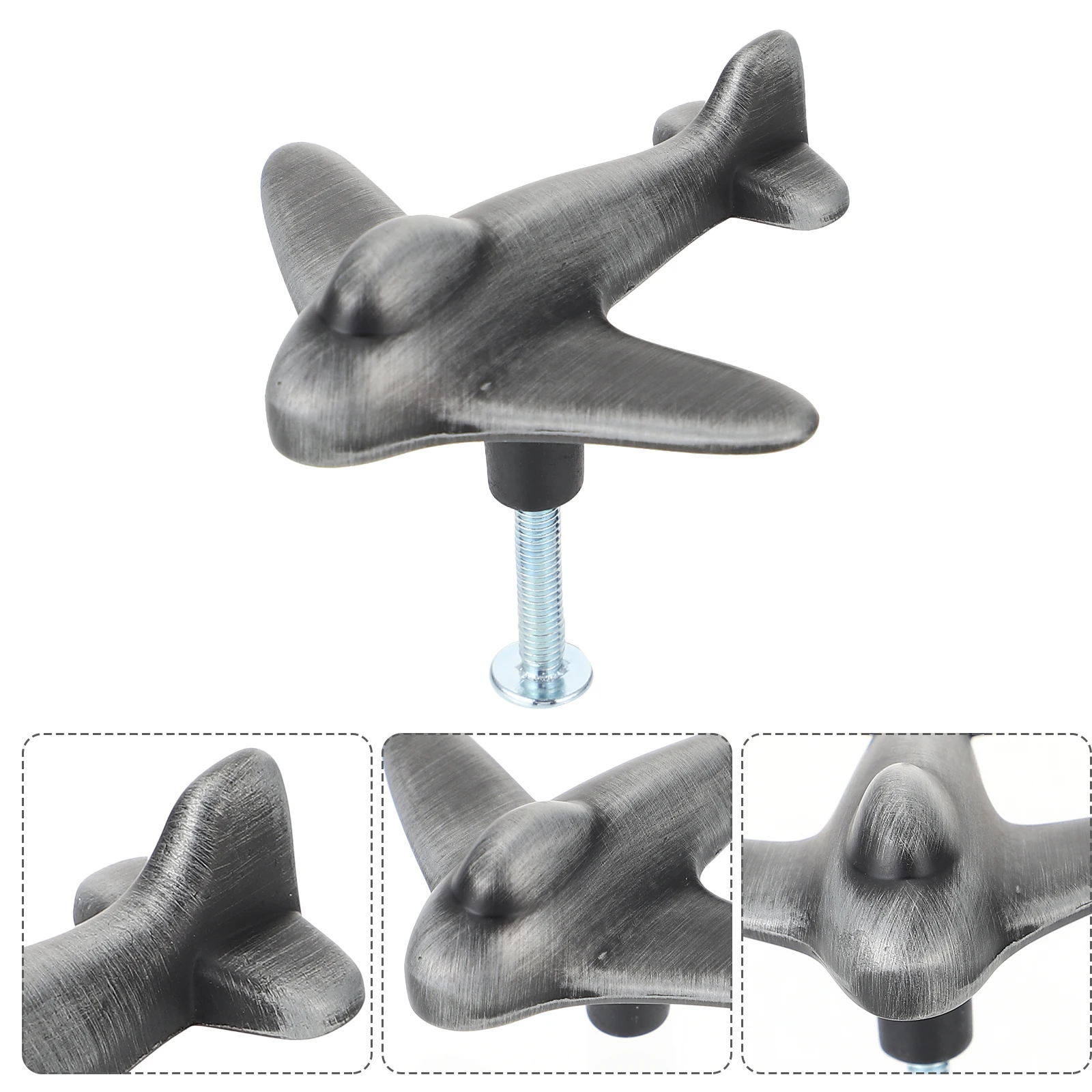 

1 set Zinc Alloy Shaped Cabinet Handle Grey Drawer Pull Bar Furniture Handle Durable Closet Kitchen Cupboard Door Hardware