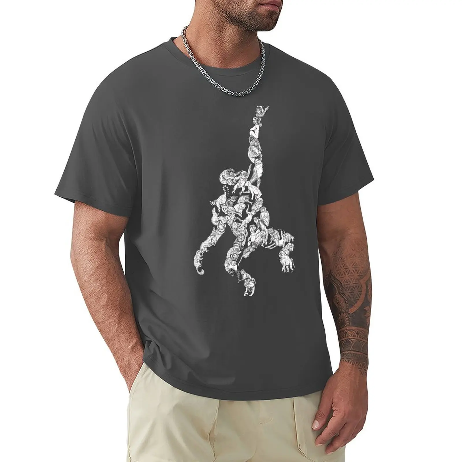 

Primates - Monkeys, Apes - Evolution T-shirt summer tops customs design your own tees summer clothes mens tall t shirts