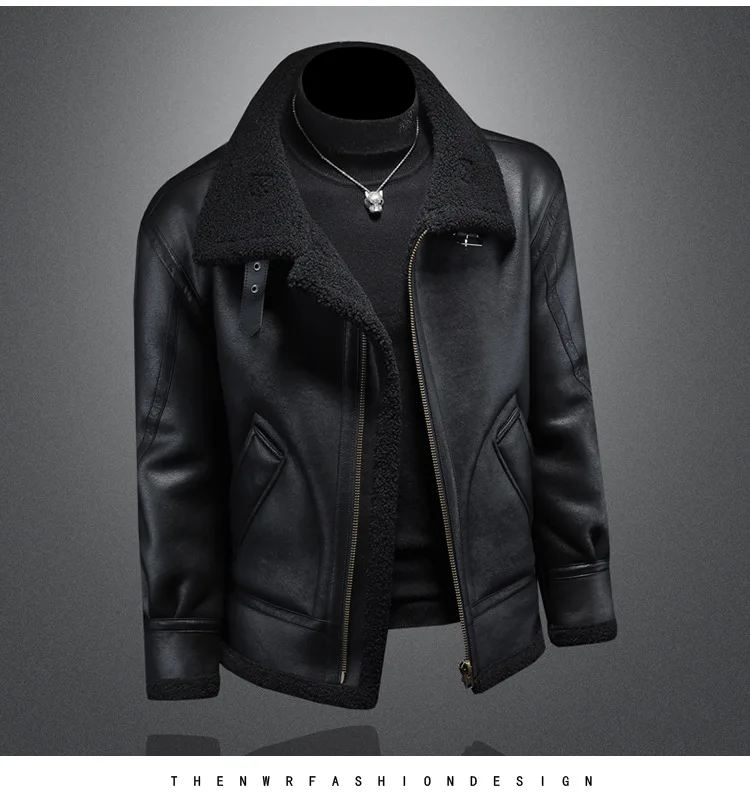 2024 Autumn/Winter New Large Suede Fur Integrated Casual Jacket for Men with Thickened Velvet and Slimming Fashion Coat