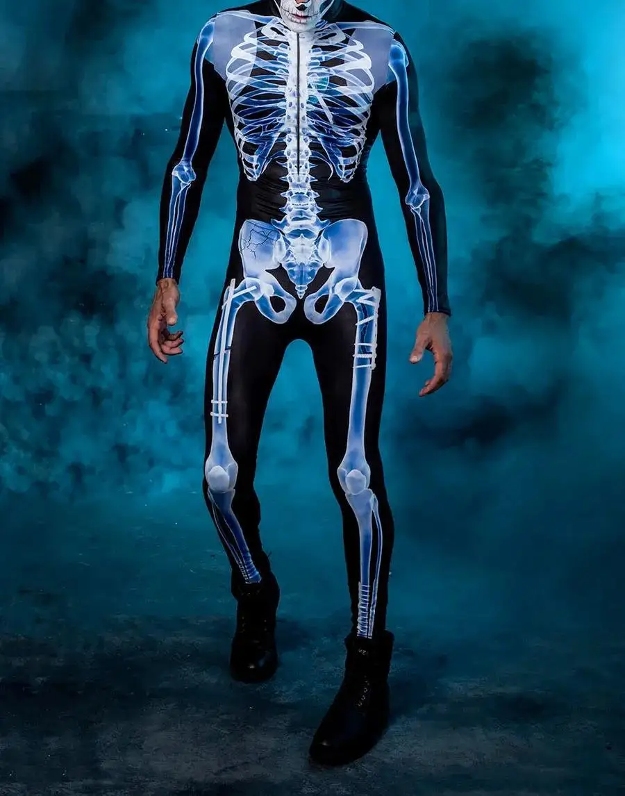 Bunter Mechanischer Muskel-Schädel-Bodysuit, Strumpfhose für Männer, Cosplay-Kostüm, Zentai, Performance, Party, Festival, Radsport-Jumpsuit, Kleidung – Detail 7
