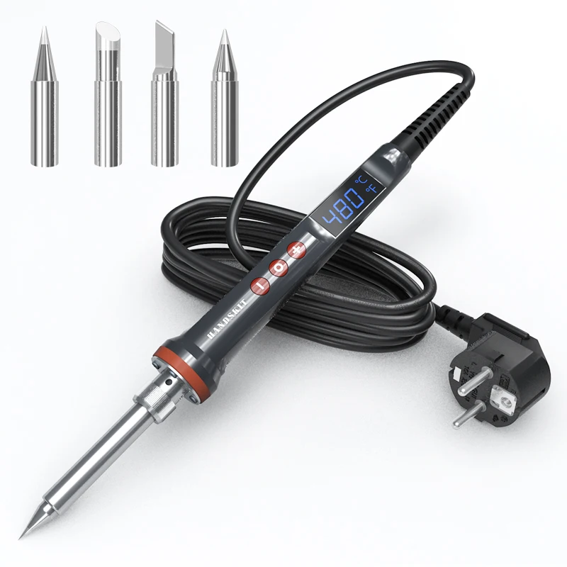 100W/200W Digital Electric Soldering Iron Kit Set Temperature Adjustable 110V/220V Ceramic Heater  Welding Solder  With 4 Tips