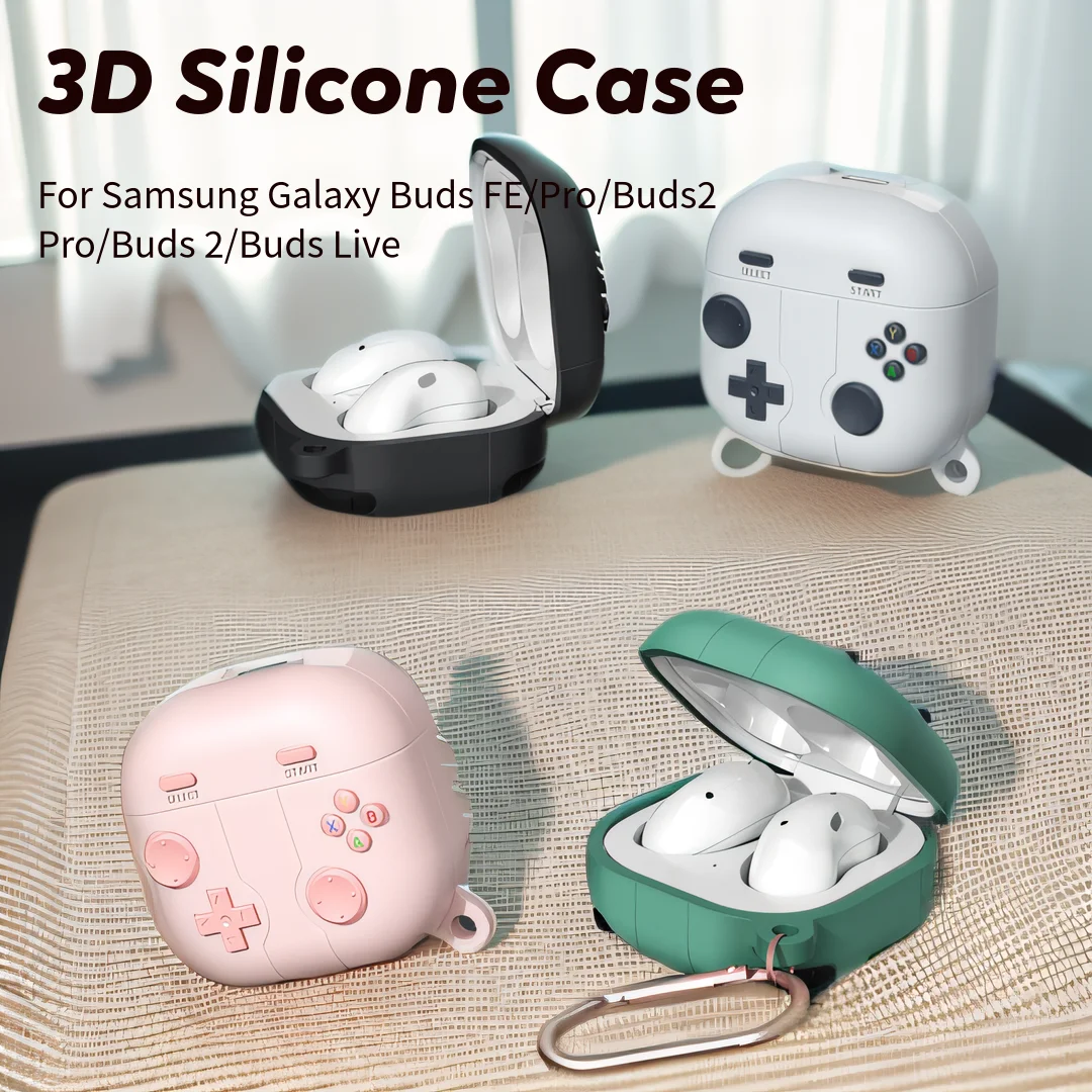 

Silicone Case for Galaxy Buds FE/Buds Live/Buds 2 / Buds Pro/Buds 2 Pro,Soft Shell Earbuds Protective Case,with Keychain