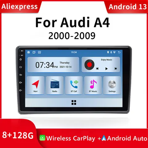 안드로이드 13 자동차 라디오 아우디 A4 B6 B7 S4 B7 B6 RS4B7 좌석 Exeo 2002 2008 멀티미디어 GPS 네비게이션 헤드 유닛 스테레오 오디오