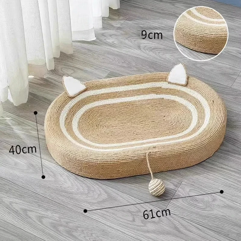 Almohadillas rascadoras ovaladas para gatos, tabla rascadora de Sisal/tela para gatos, juguete para morder, afilar las uñas, suministros para